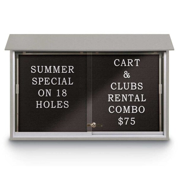 Outdoor Enclosed Combo Board, 72"x36", Bronze Frame/Black & Cobalt